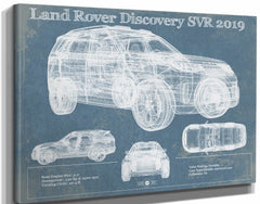 14" x 11" / Stretched Canvas Wrap Cutler West Land Rover Defender SVX Blueprint Vintage Auto Patent Print