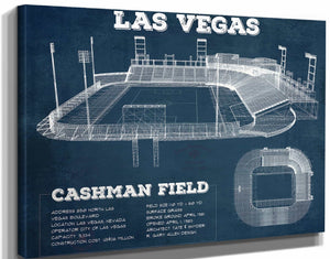 14" x 11" / Stretched Canvas Wrap Cutler West Las Vegas Lights- Vintage Cashman Field MLS Soccer Print