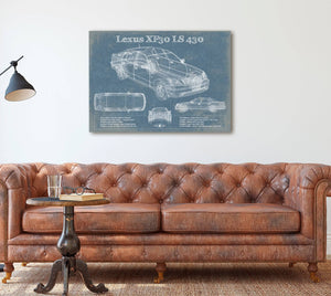 Cutler West Lexus XF30 LS 430 Vintage Blueprint Auto Print
