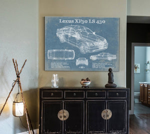 Cutler West Lexus XF30 LS 430 Vintage Blueprint Auto Print