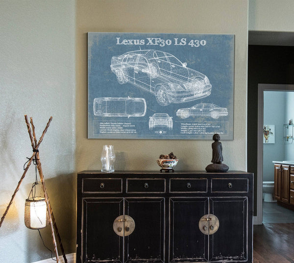 Cutler West Lexus XF30 LS 430 Vintage Blueprint Auto Print