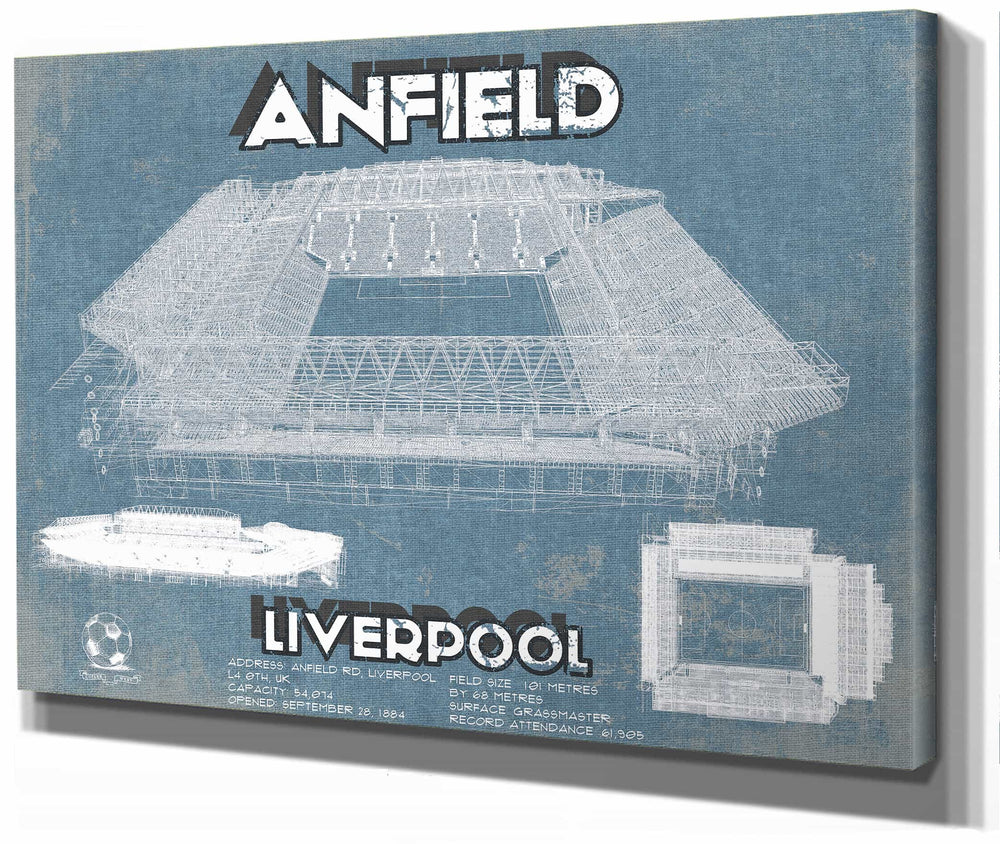 14" x 11" / Stretched Canvas Wrap Cutler West Liverpool F.C - Anfield European Football / Soccer Print