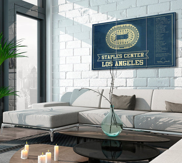 Cutler West Los Angeles Clippers Staples Center Vintage Basketball Blueprint NBA Print