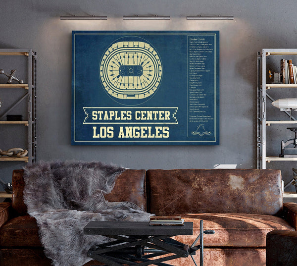 Cutler West Los Angeles Clippers Staples Center Vintage Basketball Blueprint NBA Print