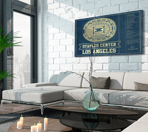 Cutler West Los Angeles Kings - Staples Center (Crypto.com Arena) Vintage Hockey Blueprint NHL Print