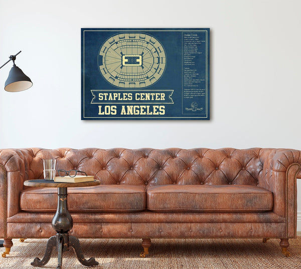 Cutler West Los Angeles Kings - Staples Center (Crypto.com Arena) Vintage Hockey Blueprint NHL Print