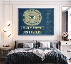 Cutler West Los Angeles Kings - Staples Center (Crypto.com Arena) Vintage Hockey Blueprint NHL Print