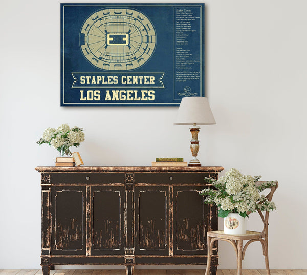 Cutler West Los Angeles Kings - Staples Center (Crypto.com Arena) Vintage Hockey Blueprint NHL Print