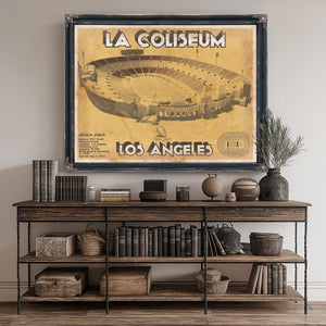 Los Angeles Rams LA Coliseum Seating Stadium Print canvas print size guide 24x18 36x24 48x36 inches