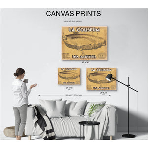 Los Angeles Rams LA Coliseum Seating Stadium Print displayed on a wall