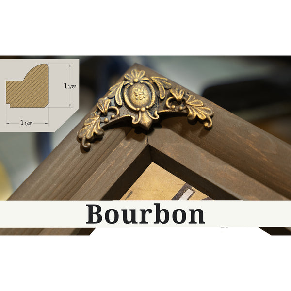 Bourbon frame corner detail, 1.5 inch ornate wood moulding, Los Angeles Rams LA Coliseum Seating Stadium Print