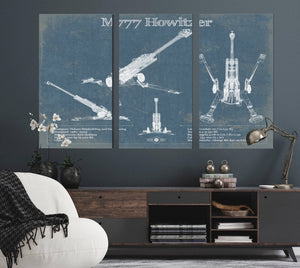Cutler West M777 155mm Howitzer Blueprint Vintage Military Print