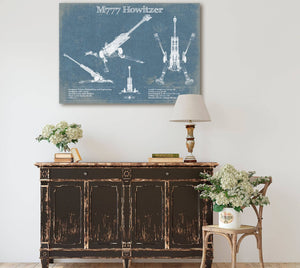 Cutler West M777 155mm Howitzer Blueprint Vintage Military Print