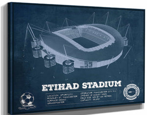 14" x 11" / Stretched Canvas Wrap Cutler West Manchester City FC- Etihad Stadium Soccer