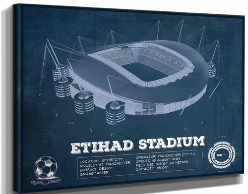 14" x 11" / Stretched Canvas Wrap Cutler West Manchester City FC- Etihad Stadium Soccer