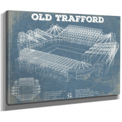 Manchester United FC - Old Trafford Stadium Print as a stretched canvas wrap with gallery wrapped edges