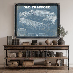 Manchester United FC - Old Trafford Stadium Print canvas print size guide 24x18 36x24 48x36 inches