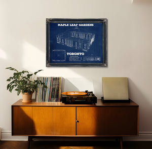 Maple Leaf Gardens - NHL Stadium Print framed in Vintage Black in a loft bedroom