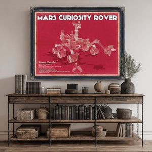 Mars Curiosity Rover NASA Space Art Print canvas print size guide 24x18 36x24 48x36 inches