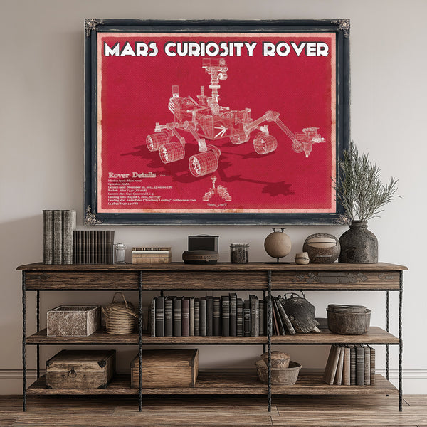 Mars Curiosity Rover NASA Space Art Print canvas print size guide 24x18 36x24 48x36 inches
