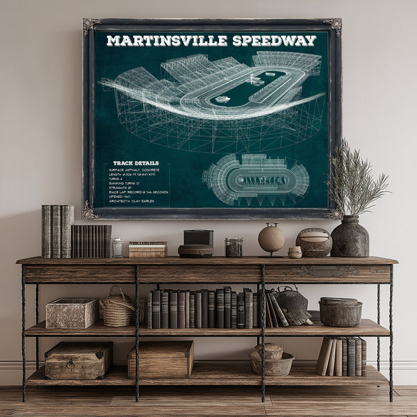 Martinsville Speedway NASCAR Race Track Print canvas print size guide 24x18 36x24 48x36 inches