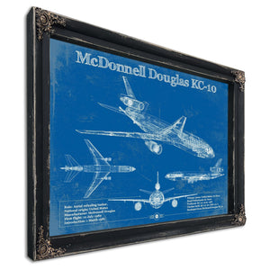 McDonnell Douglas KC-10 Extender Print in a distressed Vintage Black wood frame with ornate corners