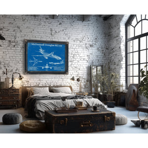 McDonnell Douglas KC-10 Extender Print framed in Vintage Black in a farmhouse entryway