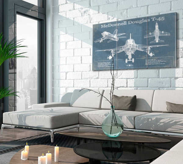 Cutler West McDonnell Douglas T-45 Goshawk Blueprint Original Military Wall Art