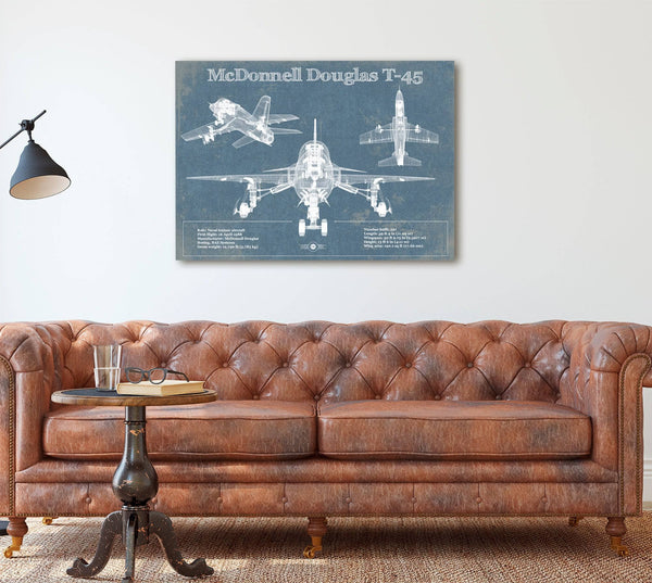 Cutler West McDonnell Douglas T-45 Goshawk Blueprint Original Military Wall Art