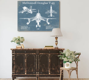 Cutler West McDonnell Douglas T-45 Goshawk Blueprint Original Military Wall Art