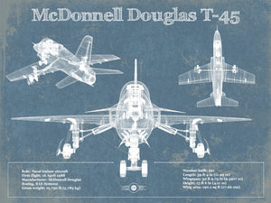 14" x 11" / Unframed Cutler West McDonnell Douglas T-45 Goshawk Blueprint Original Military Wall Art
