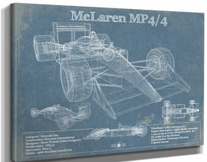 14" x 11" / Stretched Canvas Wrap Cutler West McLaren MP4-4 Formula One Race Car Print