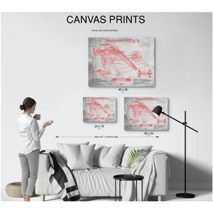 McLaren MP4-4 - Red and White Version Formula One Print displayed on a wall