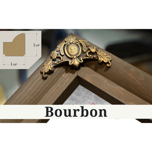 Bourbon frame corner detail, 1.5 inch ornate wood moulding, McLaren MP4-4 - Red and White Version Formula One Print