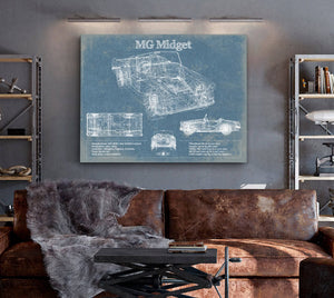 Cutler West MG Midget Vintage Blueprint Auto Print
