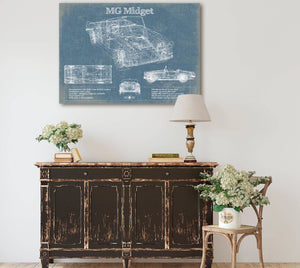 Cutler West MG Midget Vintage Blueprint Auto Print
