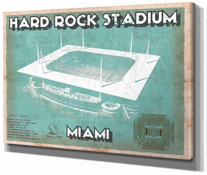 14" x 11" / Stretched Canvas Wrap Cutler West Miami Dolphins Hard Rock Stadium - Vintage Football Print