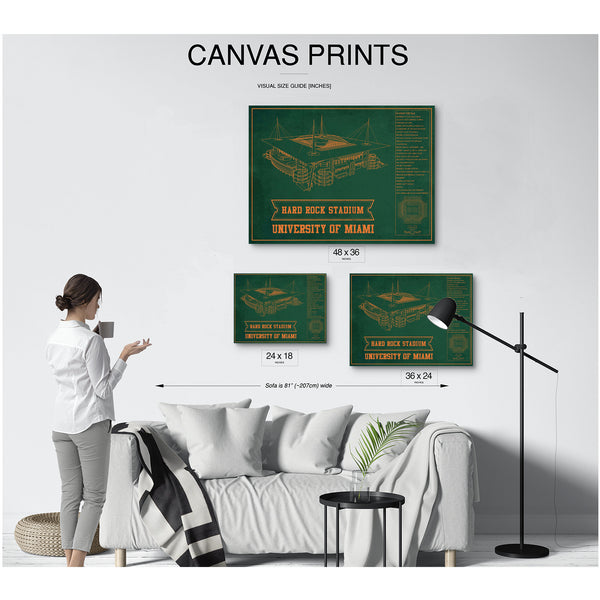 Miami Hurricanes - Hard Rock Football Stadium Print displayed on a wall