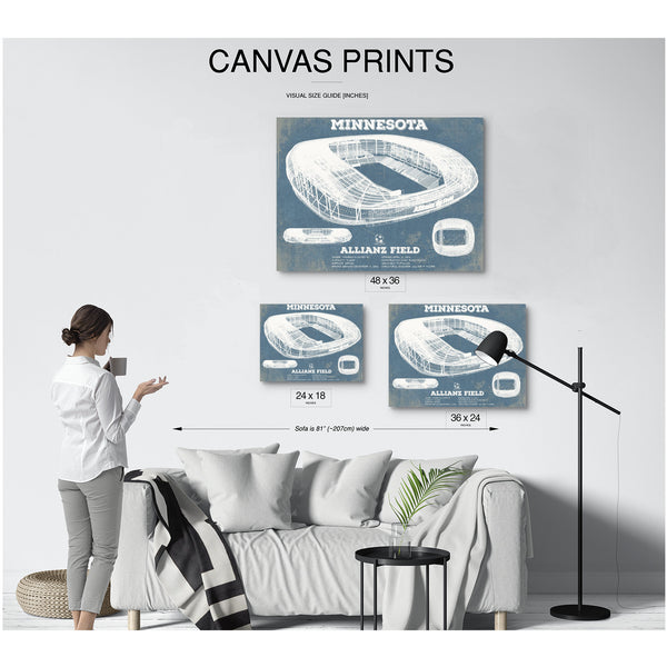 Minnesota United - Allianz Field MLS Stadium Print displayed on a wall