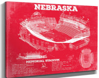14" x 11" / Stretched Canvas Wrap Cutler West Nebraska Cornhuskers - Vintage Memorial Stadium (Lincoln) Art Print
