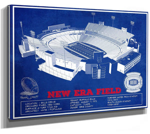 14" x 11" / Stretched Canvas Wrap Cutler West New Era Field Buffalo Bills Team Color