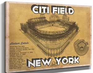 Cutler West New York Mets Citi Field Vintage Seating Chart Baseball Print