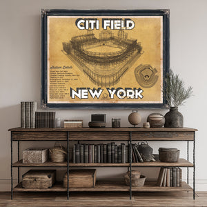 New York Mets Citi Field Seating Stadium Print canvas print size guide 24x18 36x24 48x36 inches