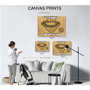 New York Mets Citi Field Seating Stadium Print displayed on a wall