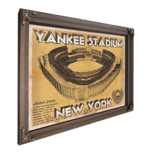 NY Yankees - Yankee Stadium Print in a Bourbon stained wood frame with antique gold corners