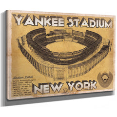 NY Yankees - Yankee Stadium Print as a stretched canvas wrap with gallery wrapped edges