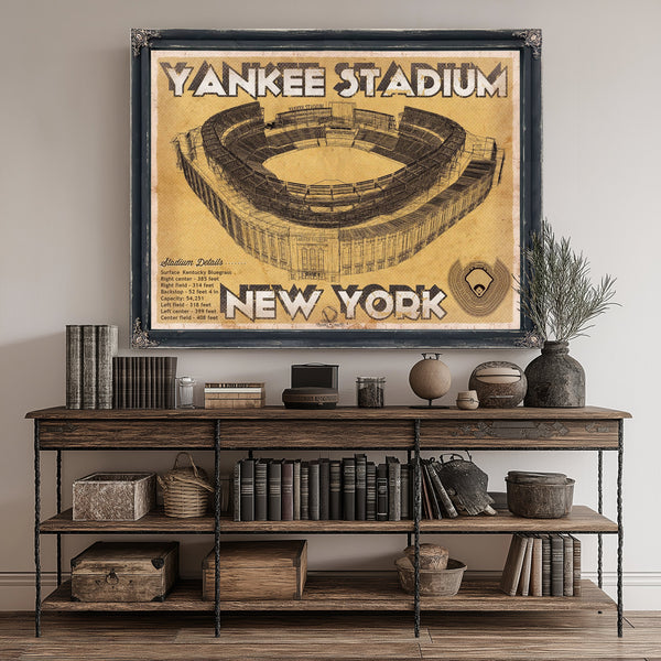 NY Yankees - Yankee Stadium Print canvas print size guide 24x18 36x24 48x36 inches