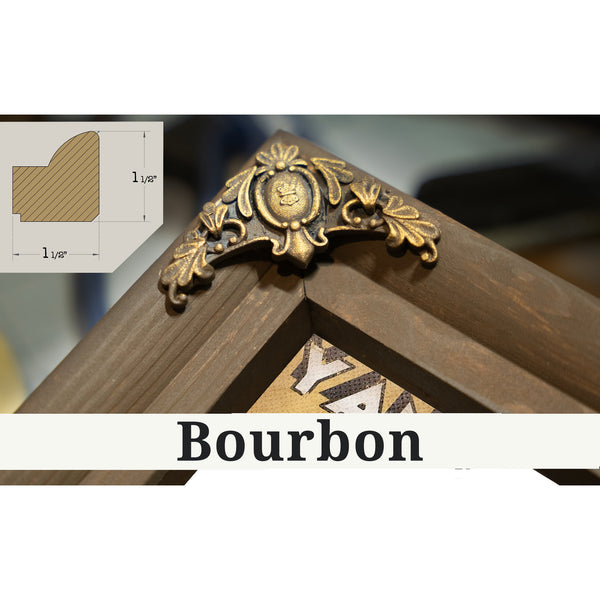 Bourbon frame corner detail, 1.5 inch ornate wood moulding, NY Yankees - Yankee Stadium Print