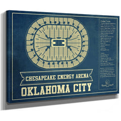 Oklahoma City Thunder - Chesapeake Energy Arena Print as a stretched canvas wrap with gallery wrapped edges
