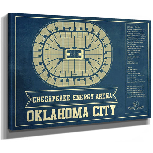 Oklahoma City Thunder - Chesapeake Energy Arena Print as a stretched canvas wrap with gallery wrapped edges